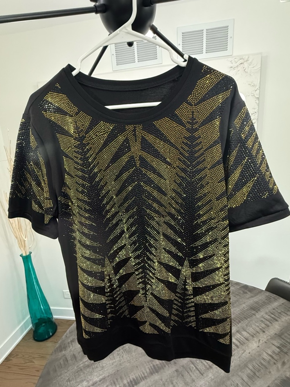 Black & Gold Men's Short Sleeve Tank Top